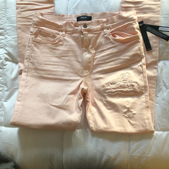 pink amiri jeans